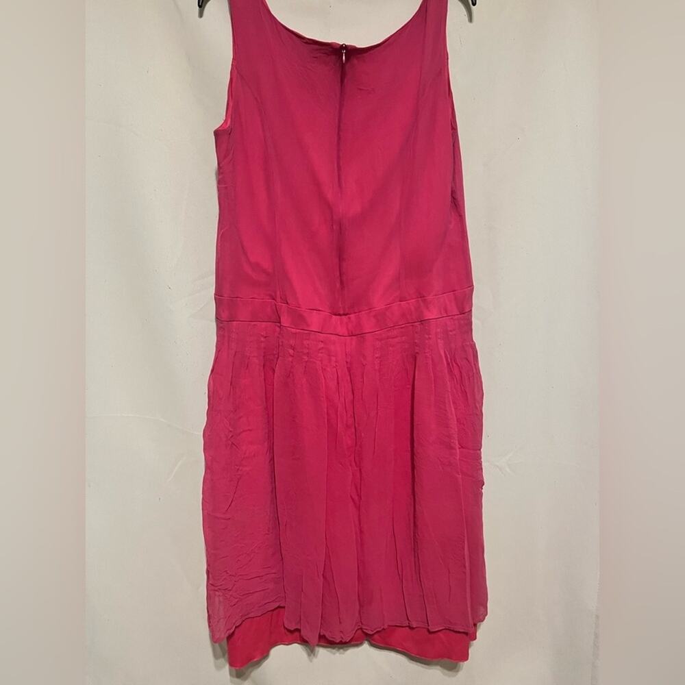 Jonathan Martin Y2K Hot Pink Silk Sleeveless Dress size 16 - Picture 2 of 4